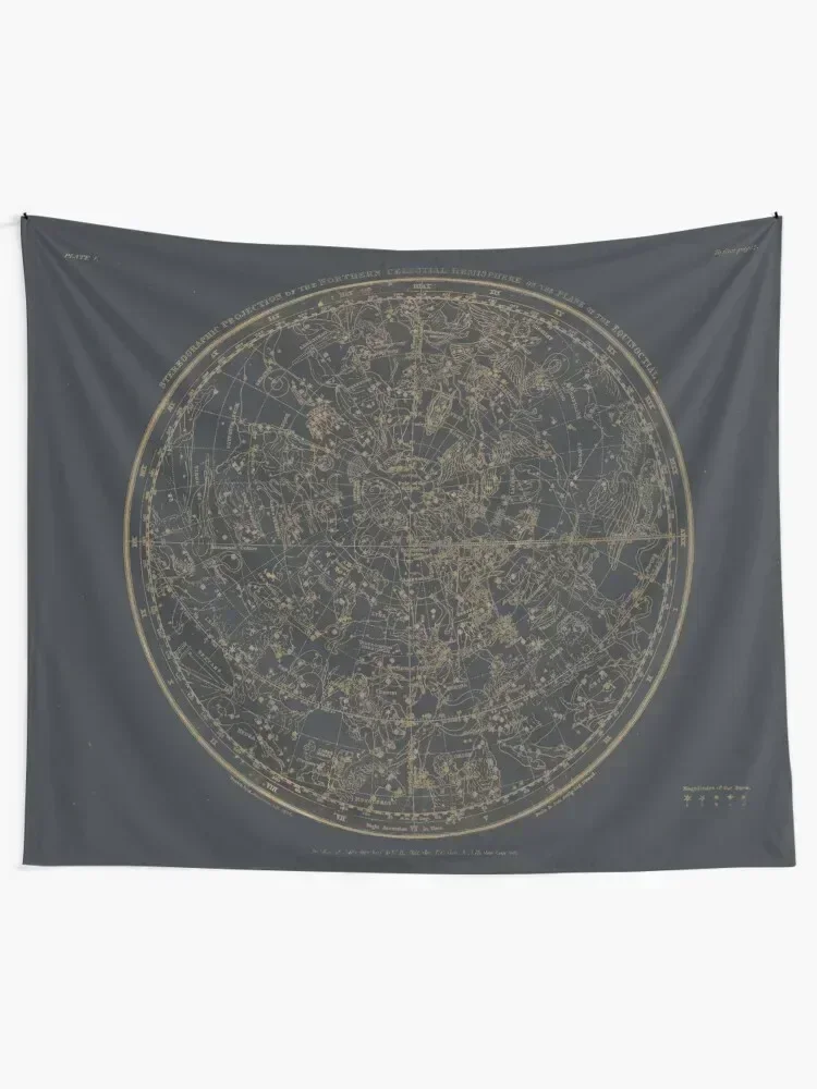 Constellations of the Northern Hemisphere | Vintage Black and Amber Tapestry Room Decor Decoration Pictures Room Wall Tapestry