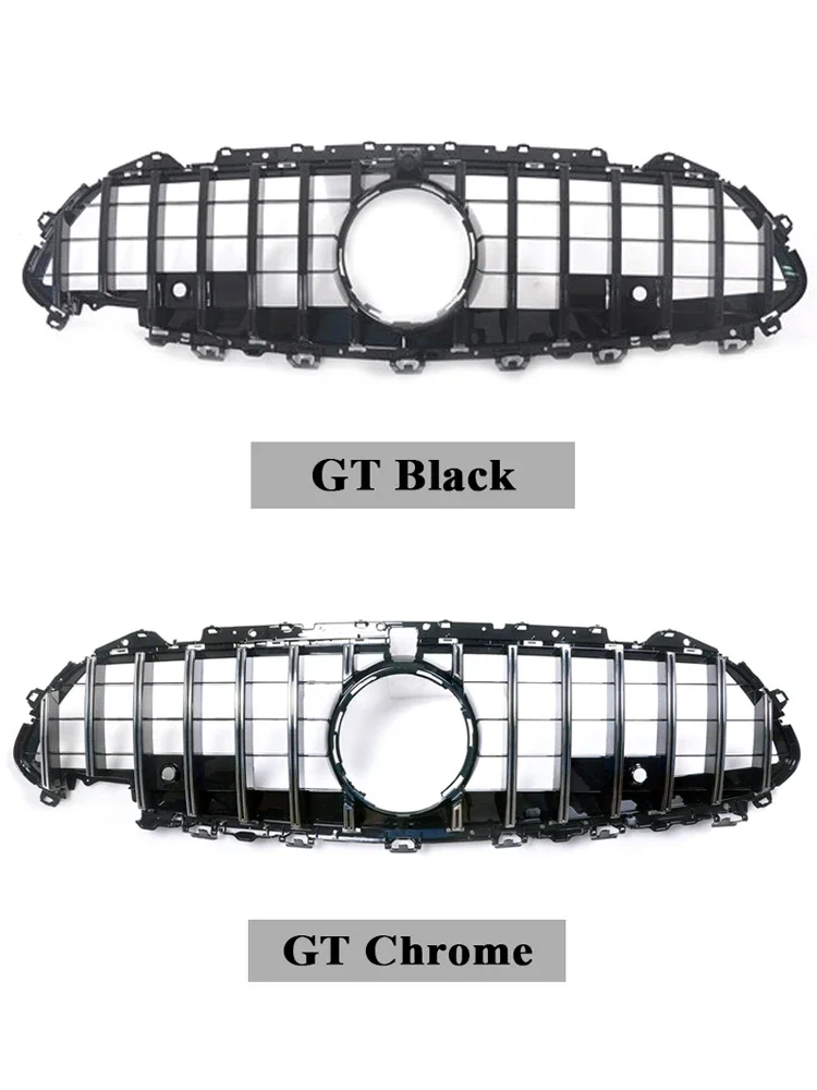 For Mercedes Benz CLS-Class C257 Panamerican GT Racing Grill 2019-2023 CLS450 CLS500 CLS550 Chrome Diamond Style Bumper Grille