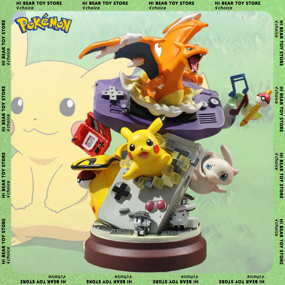 20cm pokemon Pikachu Anime Figure Pikachu Game Machine Model Gameboy Pika Mew Charizard Doll PVC Statue Ornament Decora Toy Gift