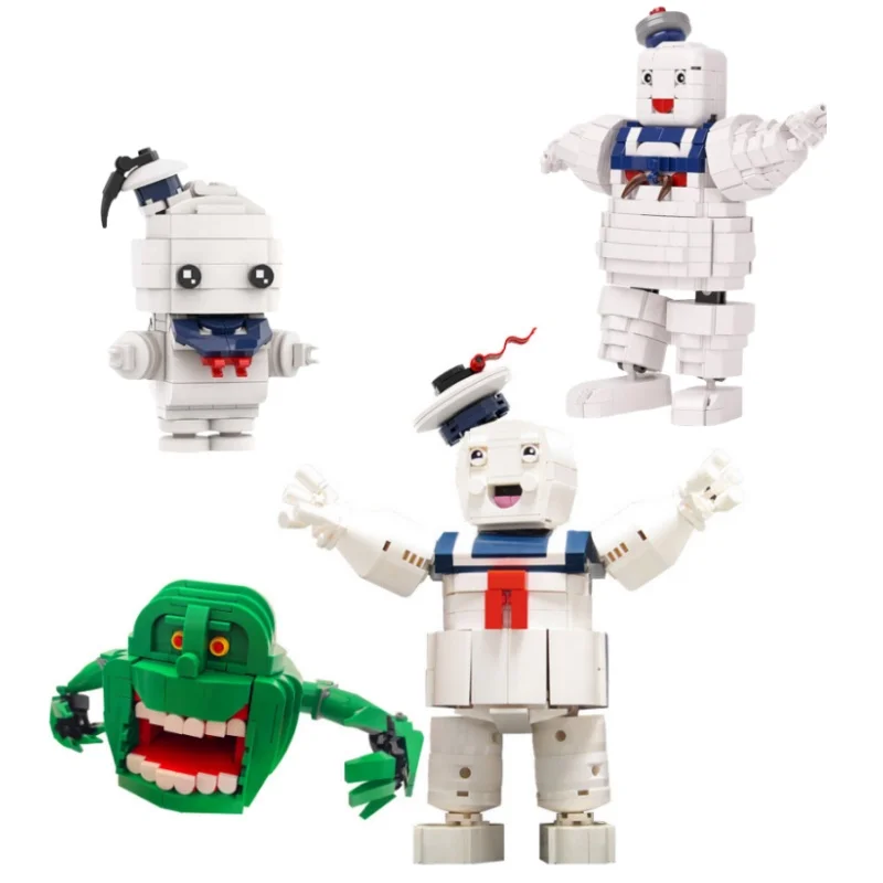 

Classic Movie White Stay Puft Marshmallow Man Building Blocks Set For Ghostbustered Ghost Hunting Team Bricks Toy Kids Fans Gift