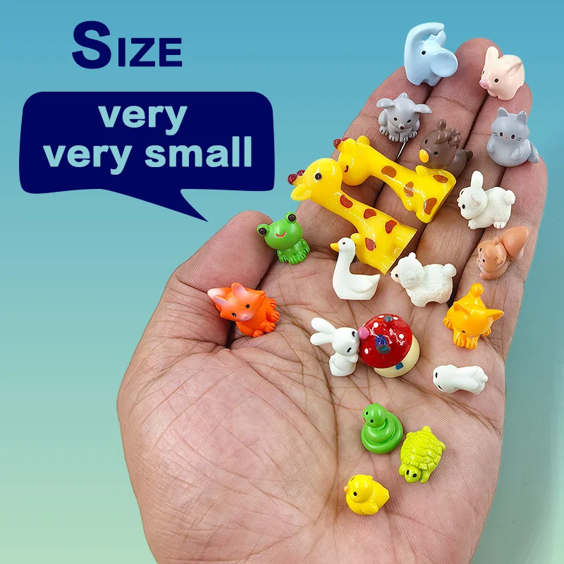 20Pcs Giraffe Goose Elephant Frog Fox Horse Koala Rabbit Mushroom House Figurine Miniature Fairy Garden Decoration Accessories