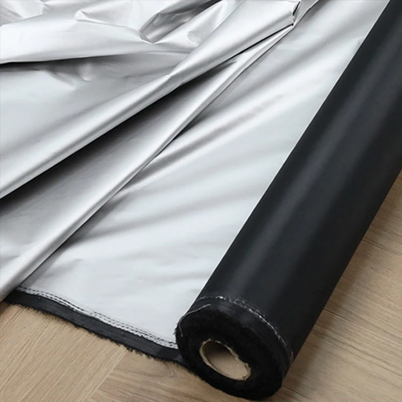 1m Black Silver Coated Blackout Fabric Thermal Insulated Opaque Cloth for Laboratory Darkroom Curtain DIY Sewing Material