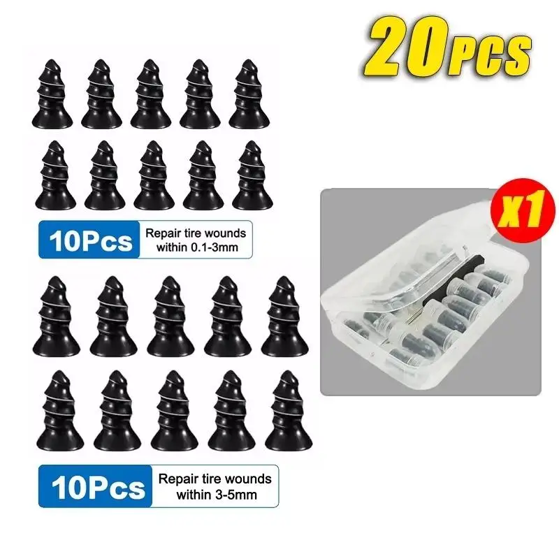 10/20 Stück Reifenreparatur-Gummi-Nägel-Set, 3 Sek. schnelle Reparatur, langlebige Abdichtung für Autos, Motorräder, E-Bikes, Notfallgebrauch – Detail 7