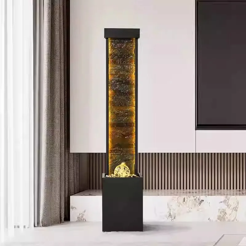 

【Popular】European Style Water Fountain Plastic Construction With LED Light And Water Pump For Interior Landscape Feature