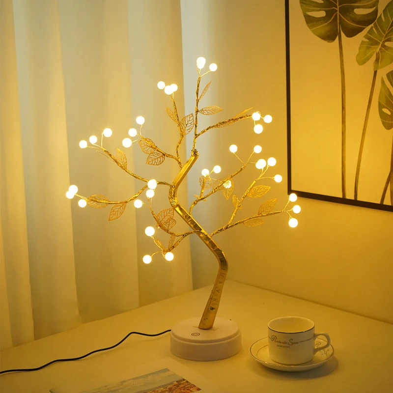 

LED Night Lights Christmas Tree Desktop Lights Artificial Tree Branch Lamp for Birthday Gift Holiday Lighting Indoor Decoration