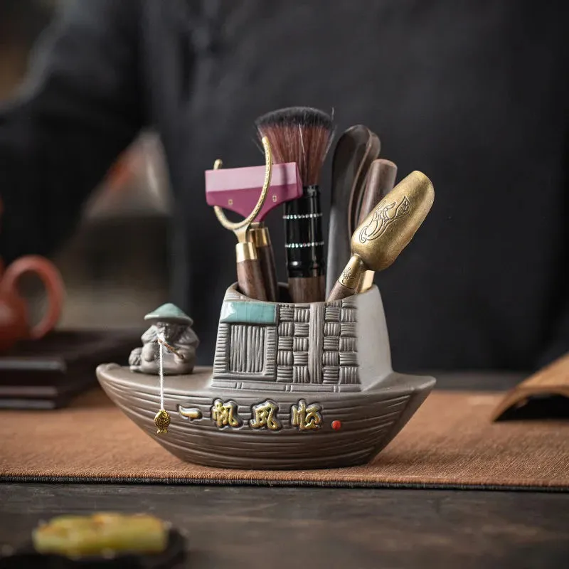 

Керамические и деревянные аксессуары для чайной церемонии: чайный столик, инструменты для приготовления чая, чайные иглы, чайные скребки, чайные зажимы, инструменты для чайной церемонии ZI333