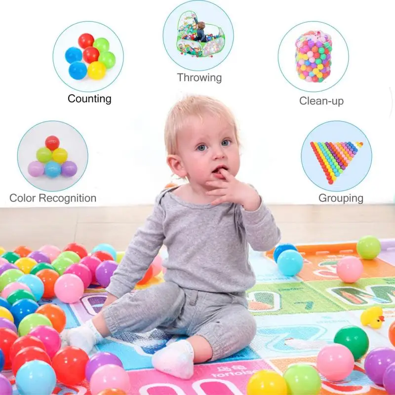 50PCS Outdoor Sport Ball Colorful Soft Water Pool Ocean Wave Ball Baby Children Funny Toys Eco-Friendly Stress Air Ball