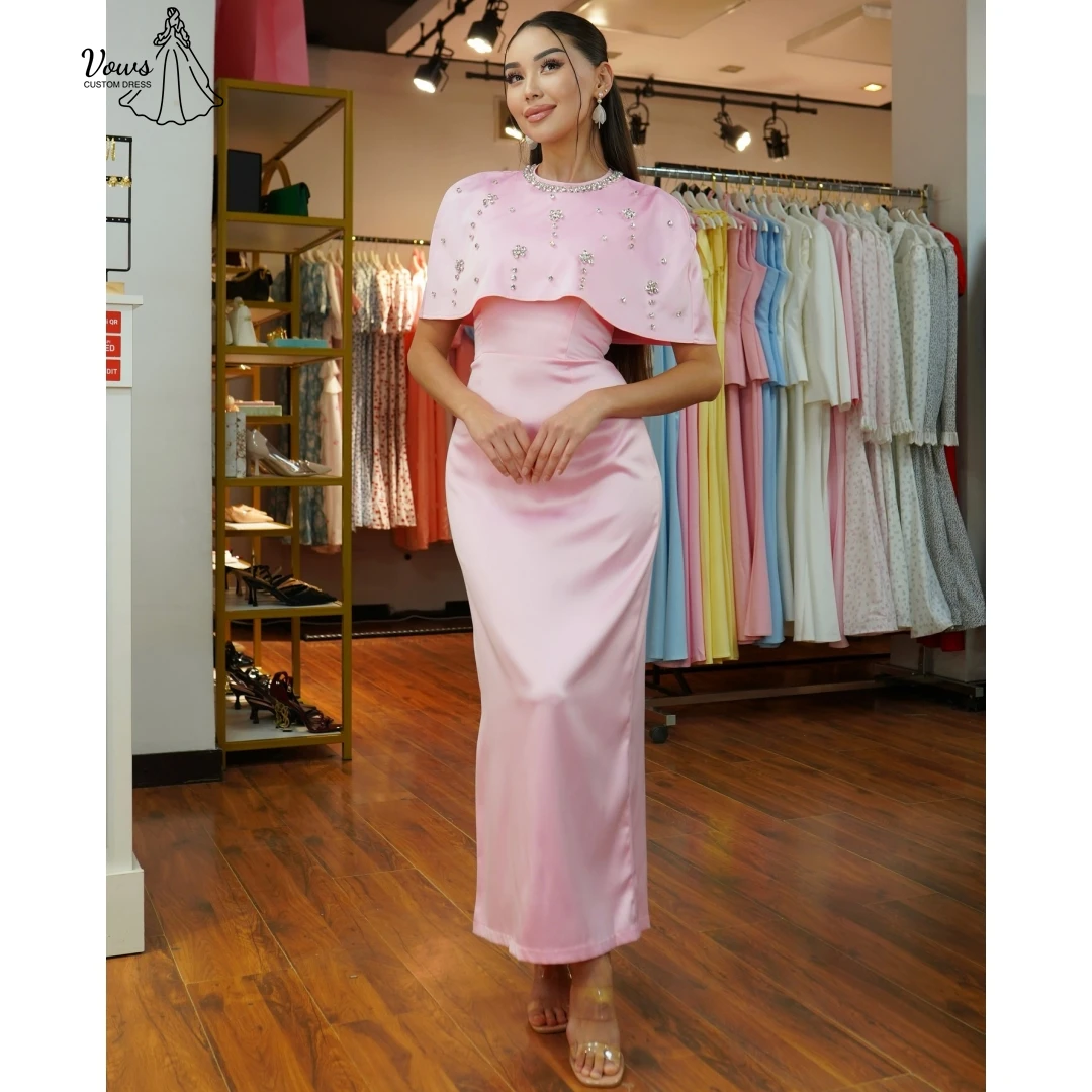 

Vows Custom Made Dresses Gala Dress Round Collar Elegant Wedding Guest Dresses for Special Occasions Women Evening Dress Woman