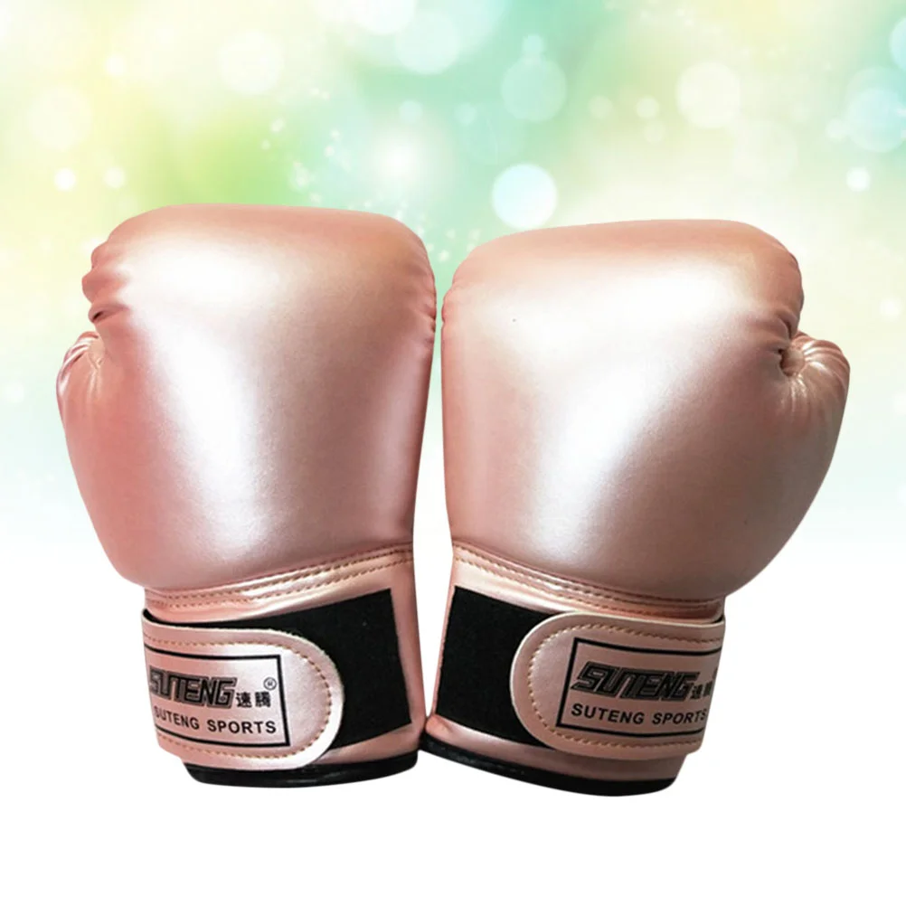 Kids Boxing Gloves for Martial PU Set Red Training Pearly Lustre Pure Color