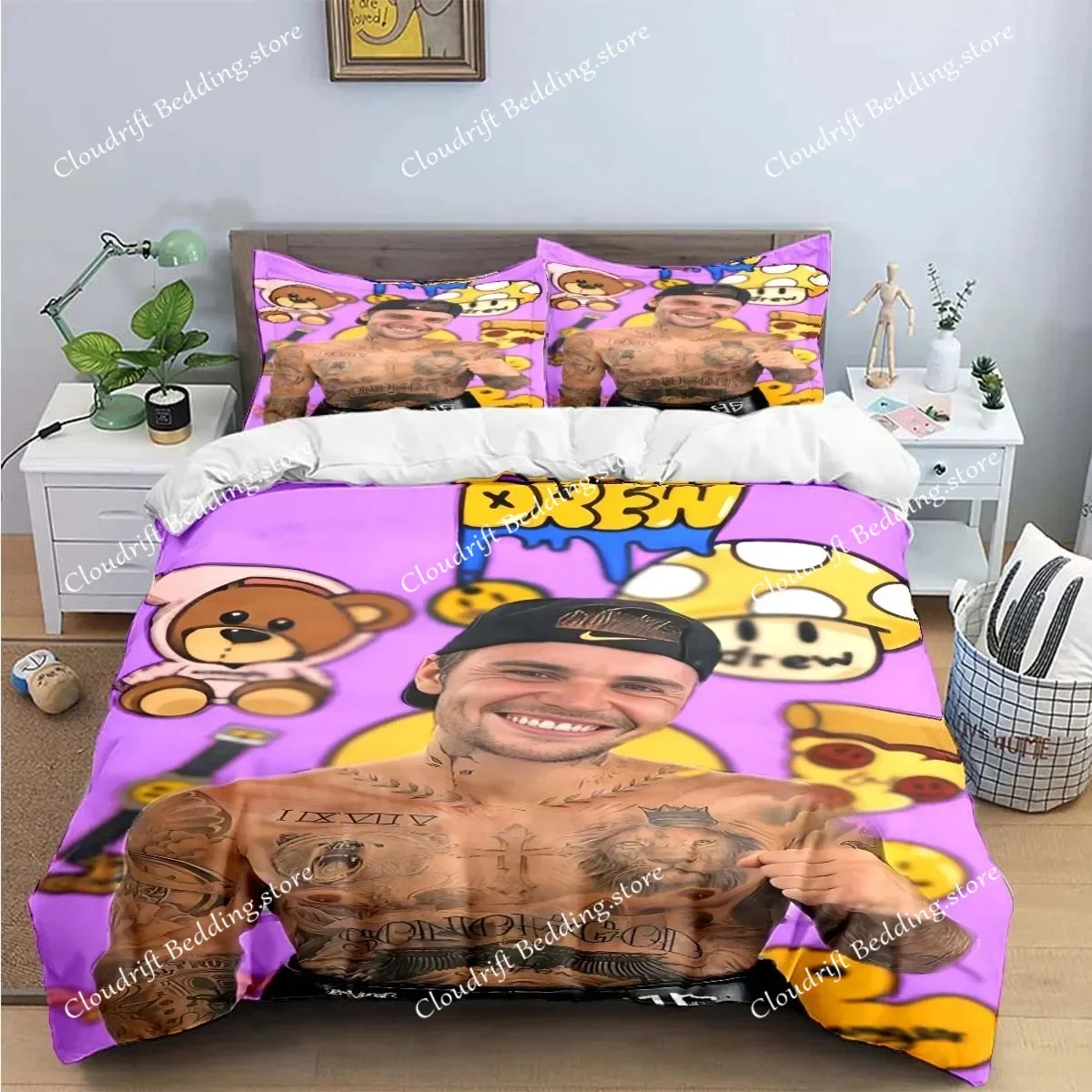 

Pop Singer J-Justin Bieber Printing Bedding Set Duvet Cover Comforter Bed Youth Kids Girl Boys Birthday Gift