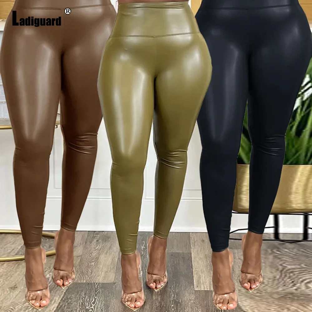 

Women Fashion PU Leather Flesh PVC Pants Sexy Leggings Soft Latex Stretchy High Waist Bodycon Pants Female Skinny Pencil Trouser