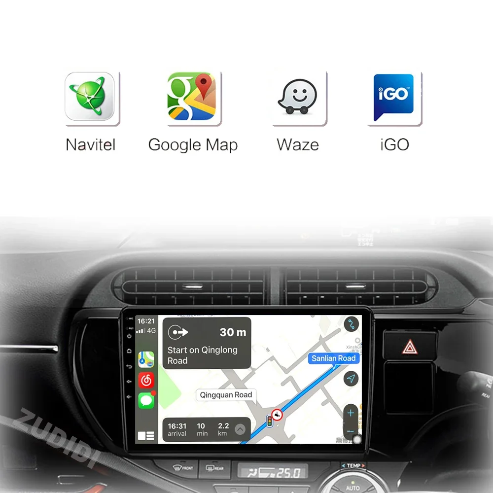 Android Auto Radio For Toyota Aqua 2011-2017 Car Stereo Multimedia Audio Video Player GPS Navigation Carplay 2 din DVD