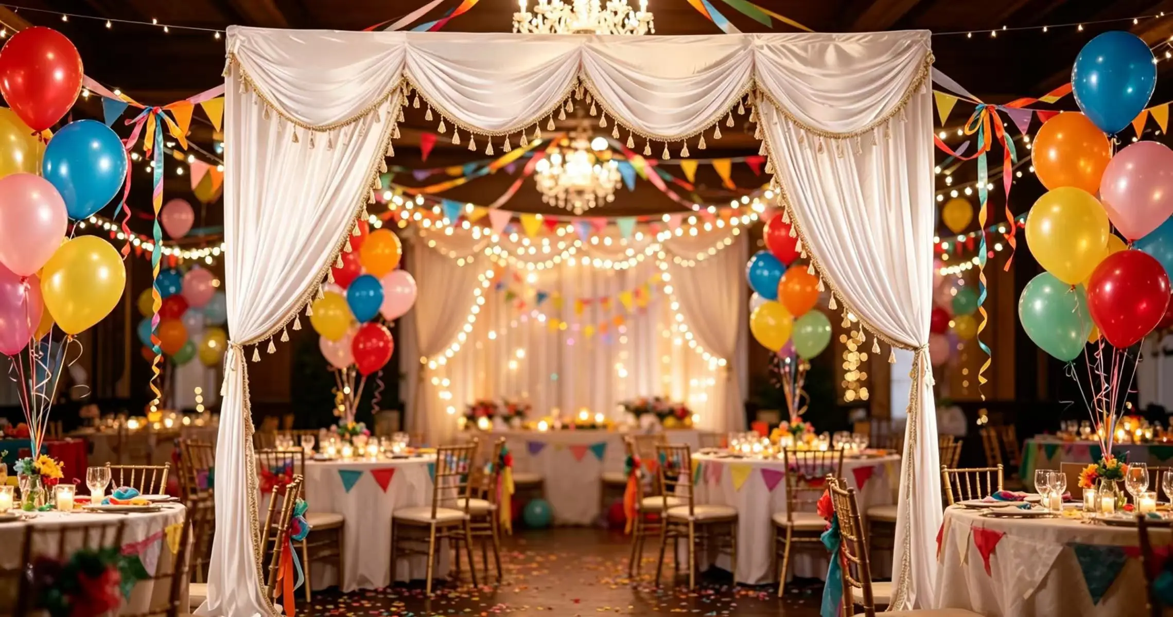 Wedding Backdrop Curtain Home Birthday Party Decorations Anniversaire Drapery with Tassel Beads Stage Background Swag Valance