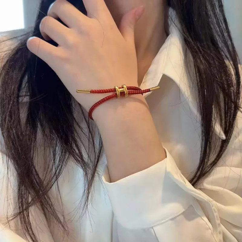 The multi-functional, fashionable and elegant H-buckle stainless steel rope women's bracelet is suitable for men's charming brac image 2