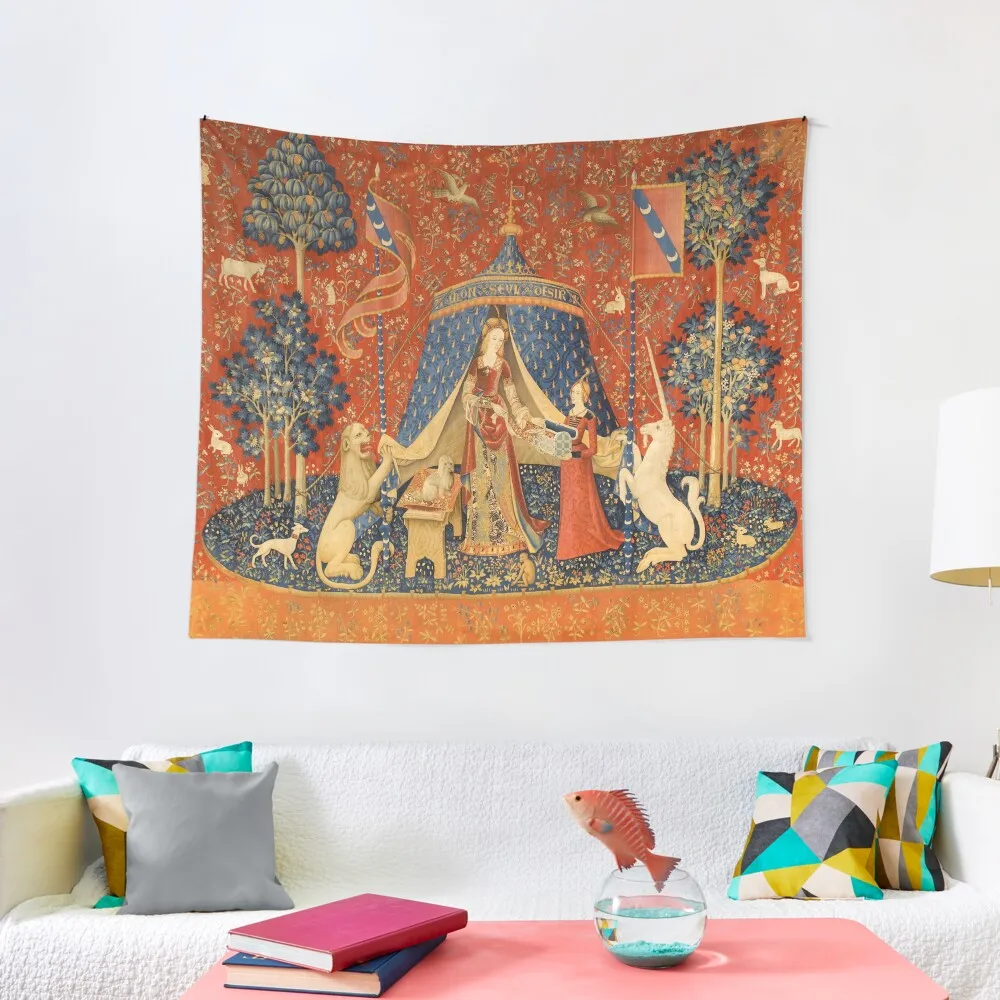 

The Lady and the Unicorn - Desire Tapestry Mushroom Korean Room Decor Home Decorations Aesthetic For Bedroom Tapestry