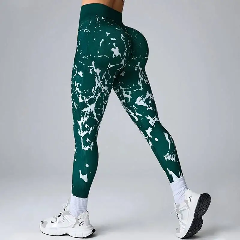 

Seamless Yoga Pants Gym Tie Dye Sports High Waisted Breathable Fiess Leggings Workout Clothing Tights Women