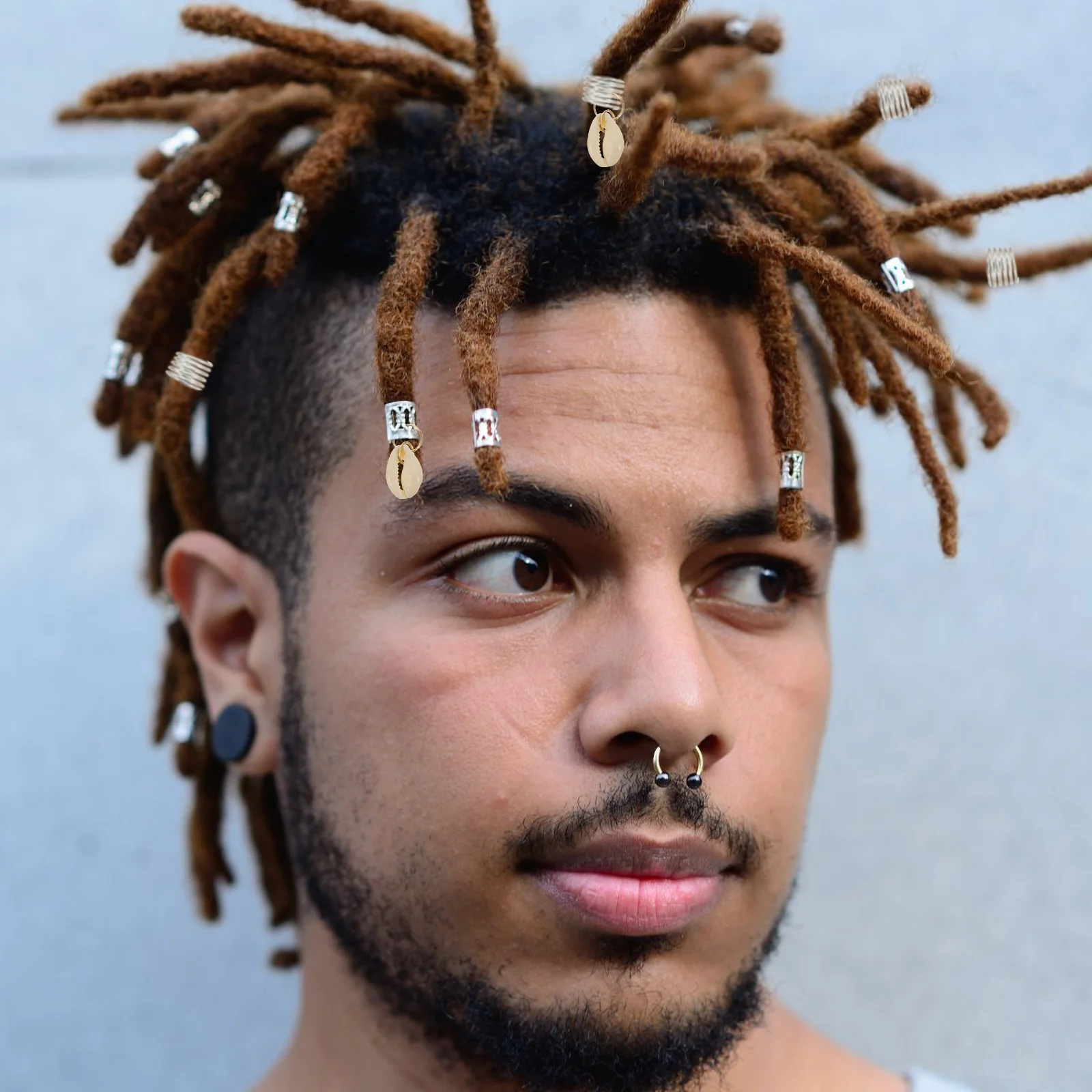 

Dreadlocks Ring Set Metal Hair Cuffs Braiding Rings Buckles Accessories for Hair Extension DIY Tools Safe Non Damage