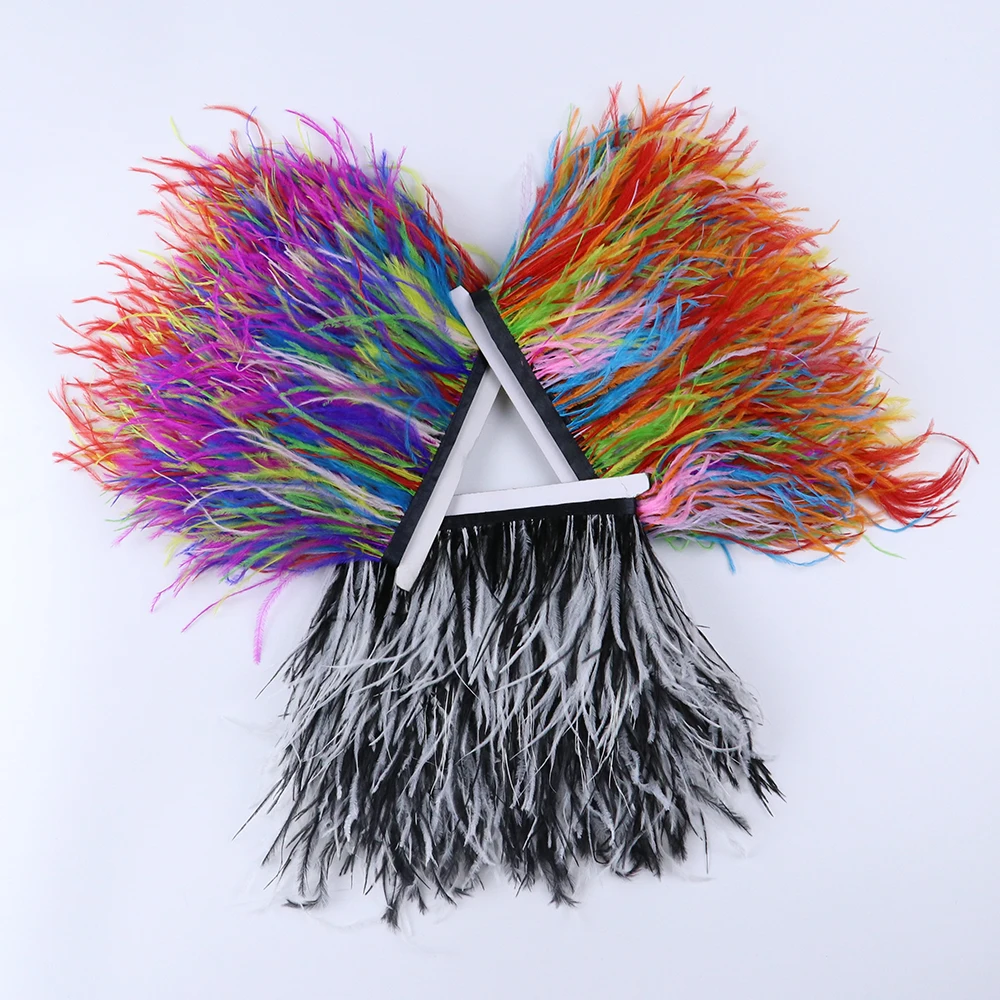 

10-15cm Mixed Color Ostrich Feather Trim Edge trimming MultiColored DIY Crafting Supplies for Wedding Costume & Home Decor