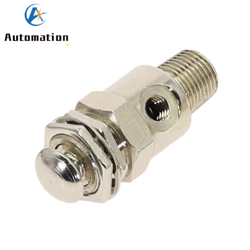 Air Pneumatic Mechanical Exhaust Valve TAC2-2P 2 Position 2 Way M5 Female 1/8 Male Thread with Self-Reset Button Switch