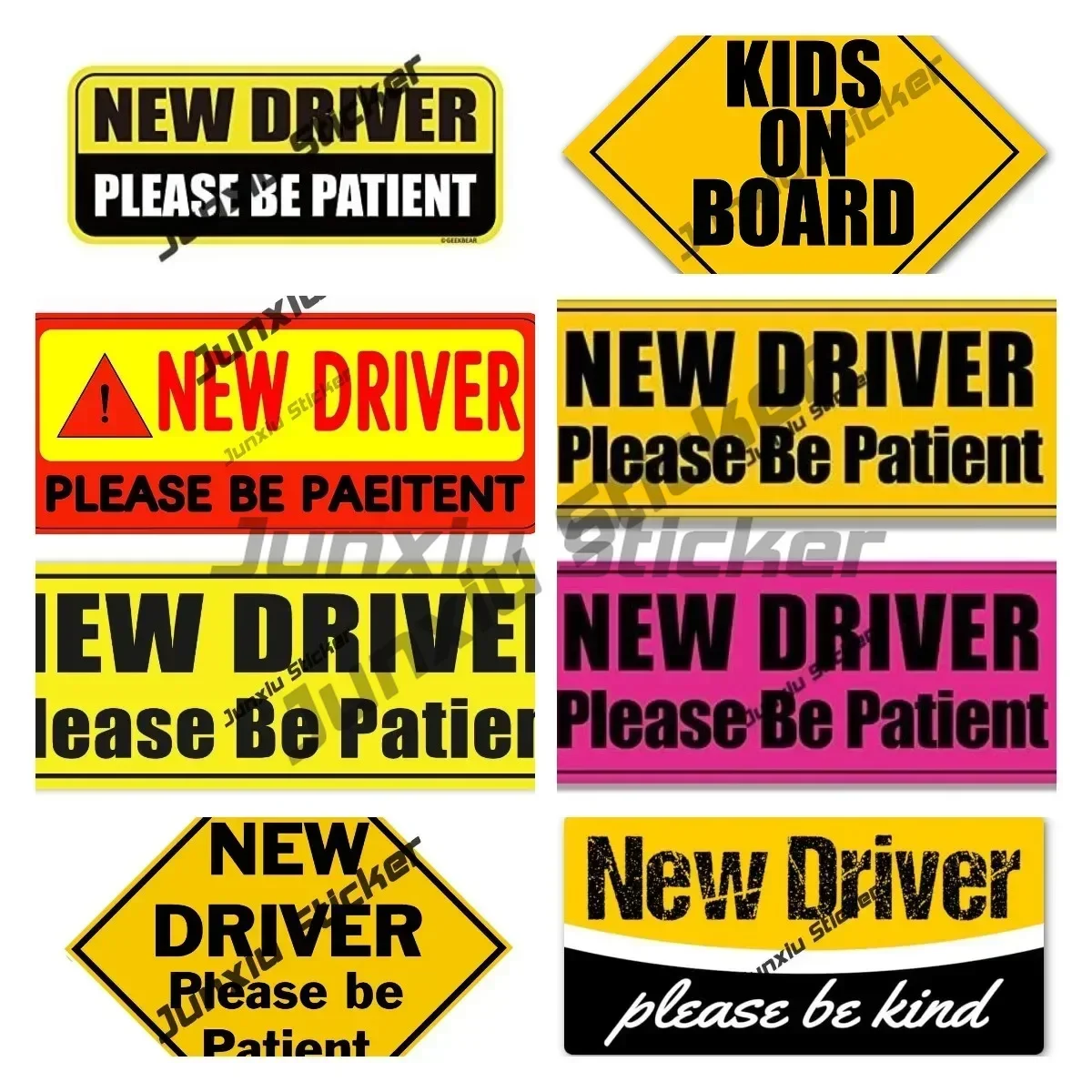 

New Driver Sticker Keep Your Student Driver Safe with A Design That's Not Embarrassing Safety Decals Reflective-silver Exterior