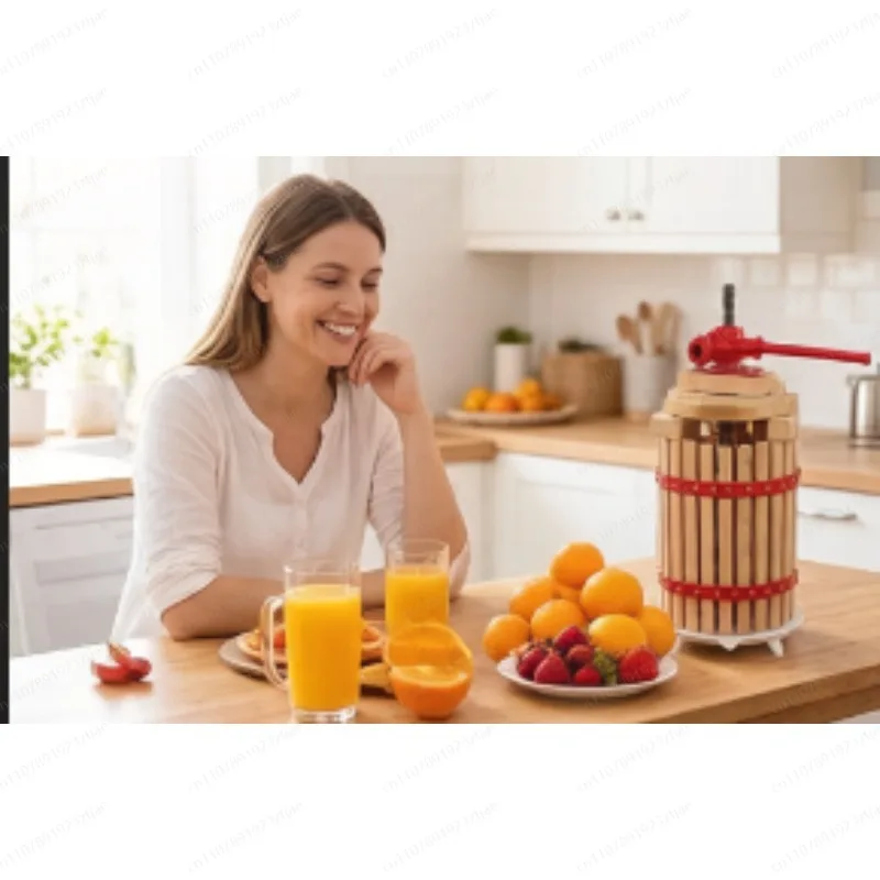 Heavy Duty Manual Apple Press 6L Steel Fruit Wine Cider Grape Juicer Basket Portable Tool Home Brewing Gear
