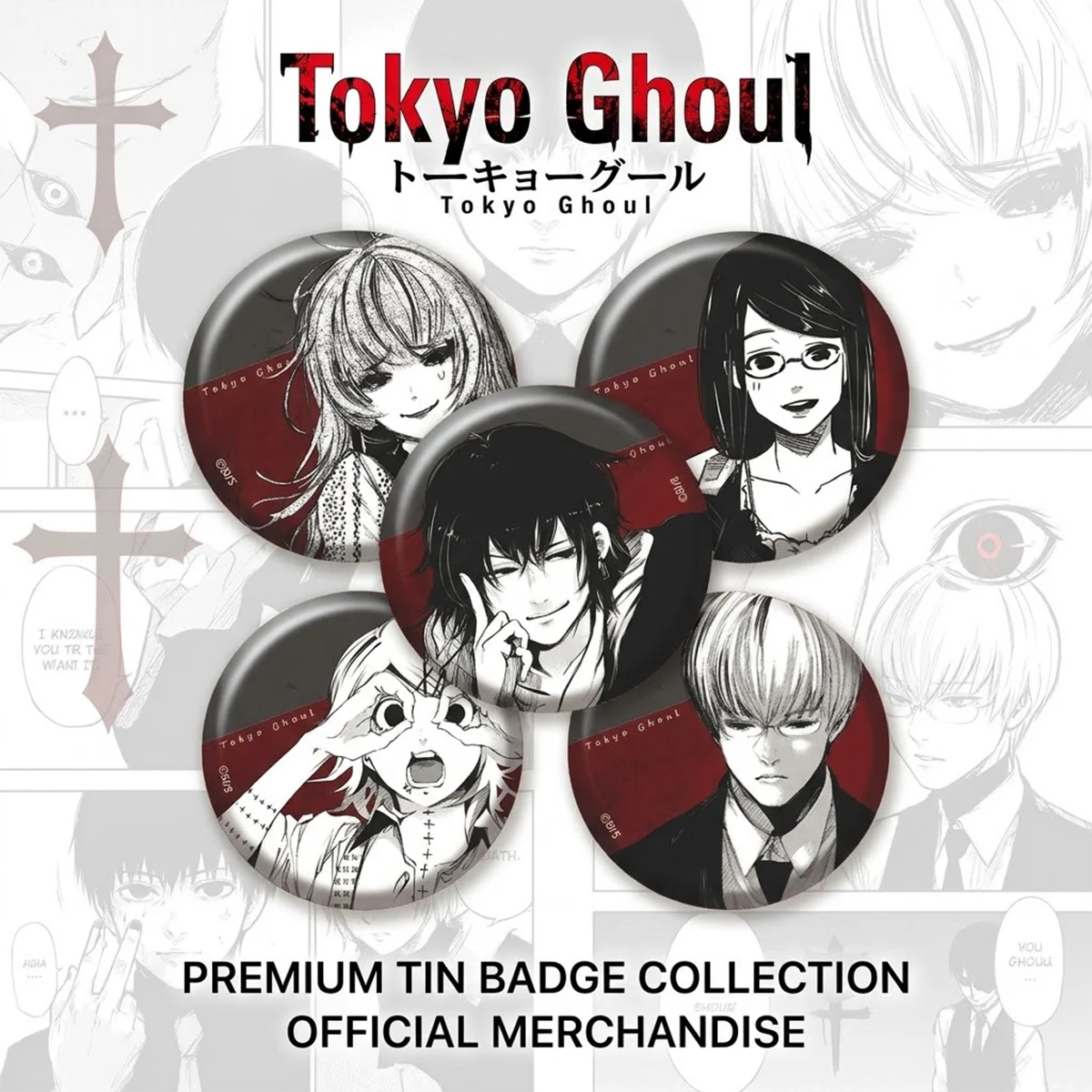 Anime Tokyo Ghoul Goods Republic 6cm Badge Set, Halloween Party Favor, TG, Manga Merch, Clothing Decor Keychain