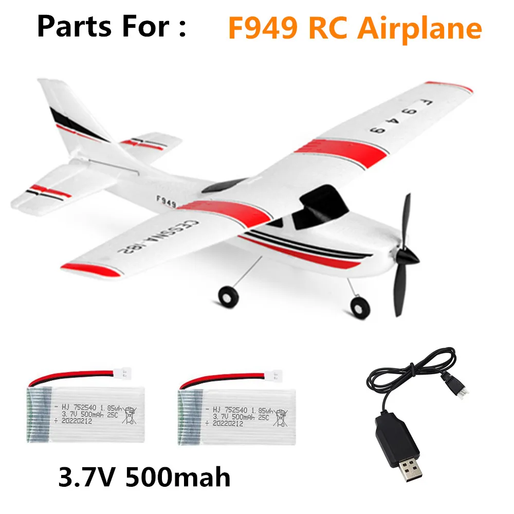 

F949 RC Airplane Accessories 3.7v 500Mah Battery / Charging cable / F949 Parts F949 Plane Battery