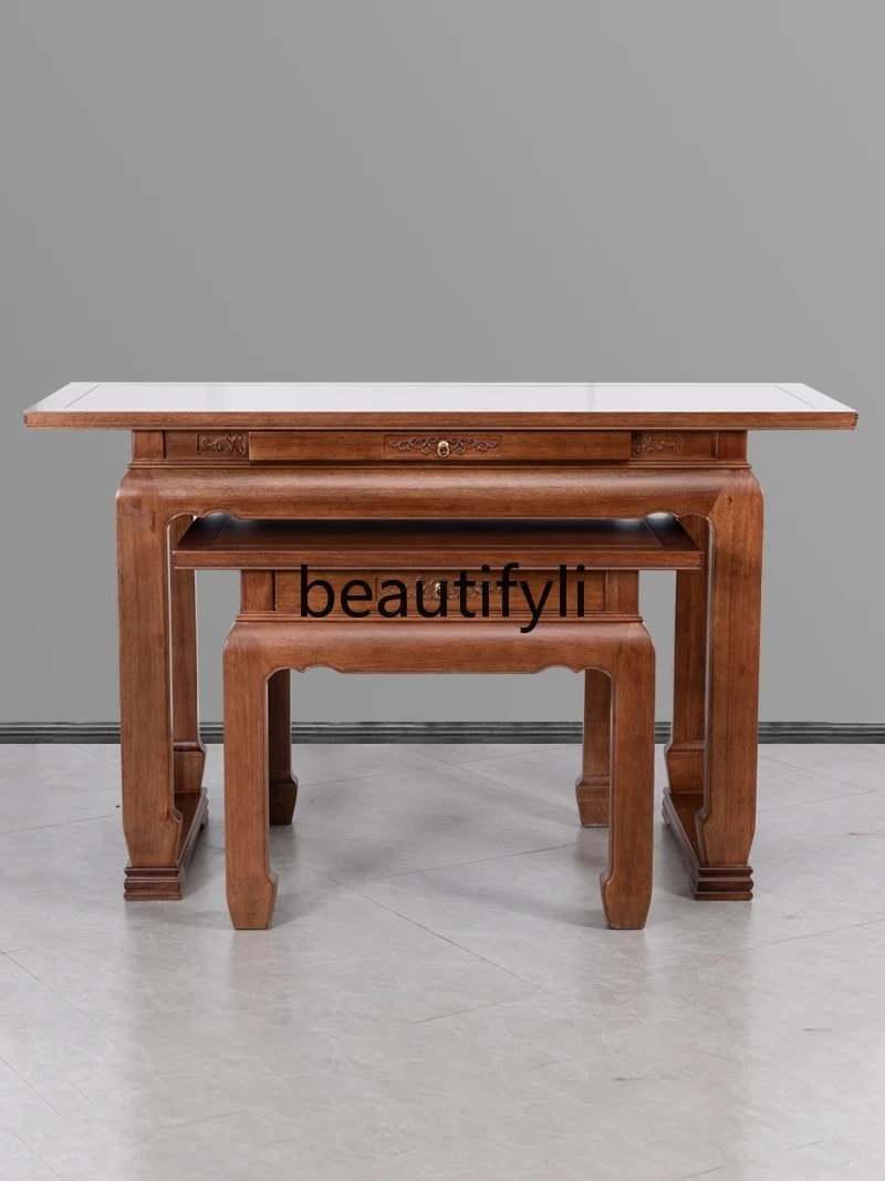 

All solid wood Guan Gong offering table New Chinese-style altar Modern living room Middle hall offering Buddha platform