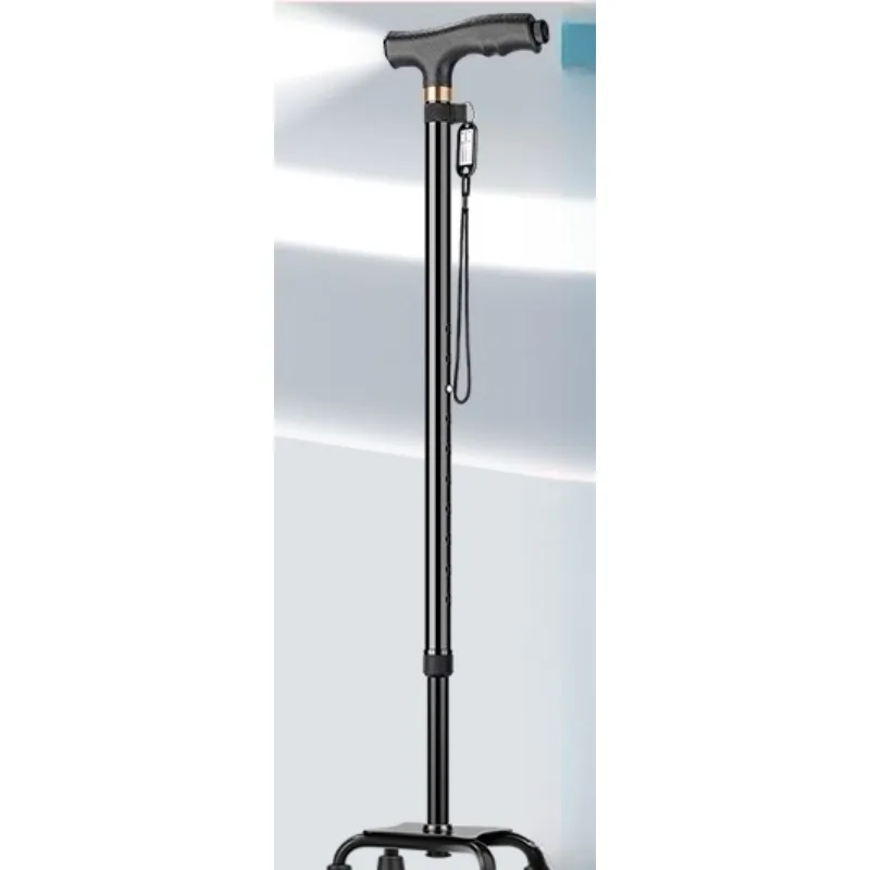 Multifunctional anti slip walking aid for elderly people with four legged telescopic cane fractures