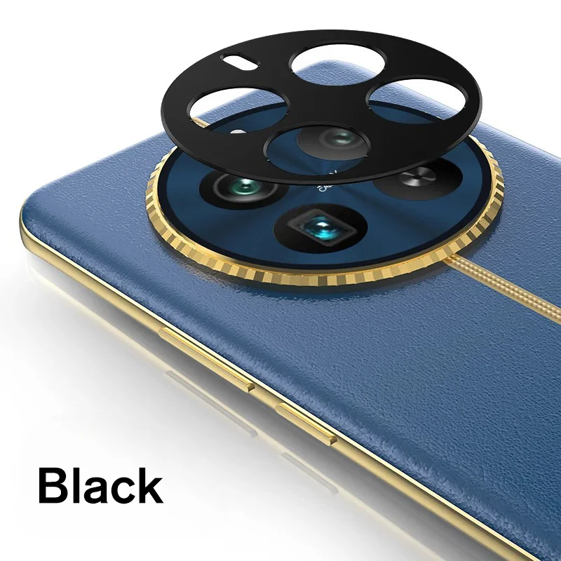 Pelindung kamera logam aluminium, untuk Realme 12 Pro Plus 12Pro + 12Pro Plus 12 Pro Plus lensa kamera film belakang hitam