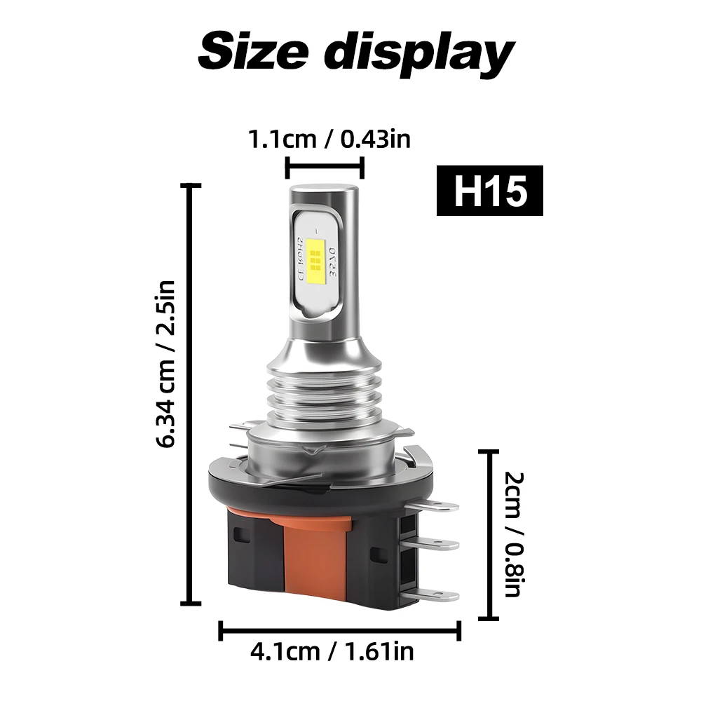 

H15 H7 Hi Beam/DRL Low Beam LED Bulb Car Headlight Xenon White FOR Mercedes-Benz GLK350 2013 2014 2015