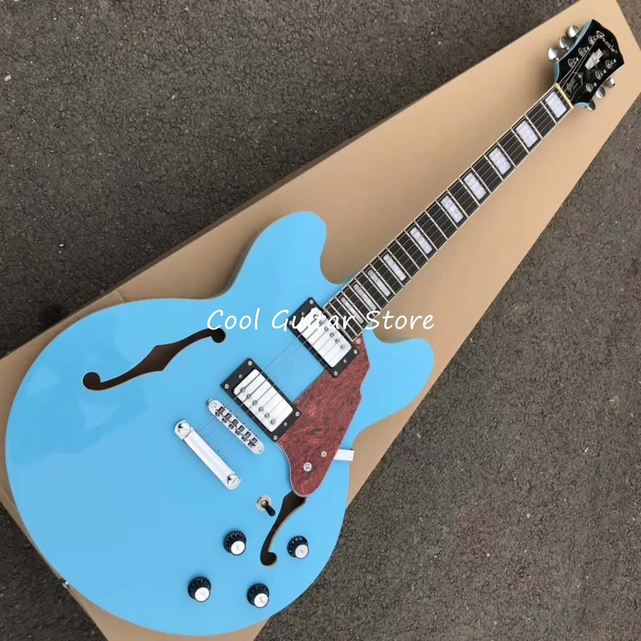 

Grote Semi-Hollow Body Electric Guitar,Blue Guitarra ,Free Shipping