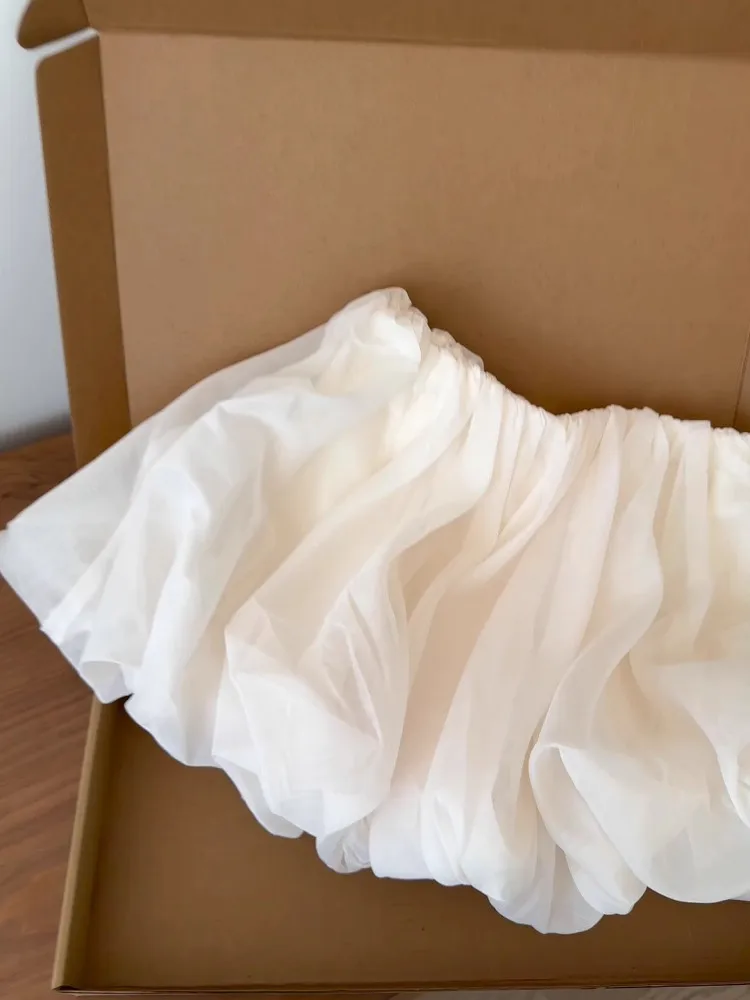 Women's White Mini Puffball Skirt Vintage A-line Balloon Skirt Harajuku Korean Style Y2k Bubble Skirts 2000s Clothes Summer 2026