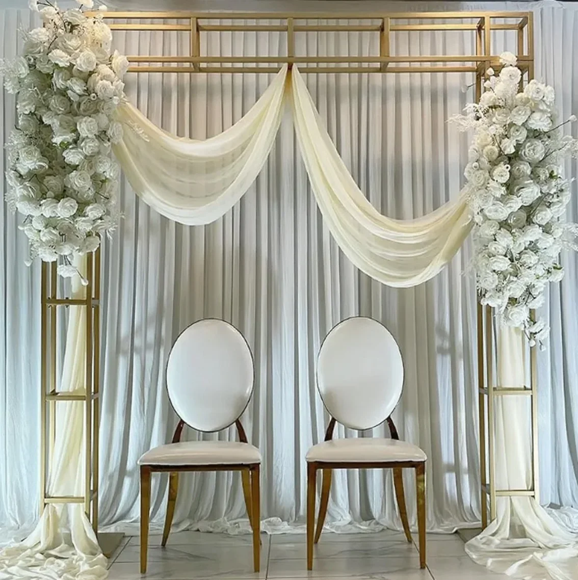 Quadratischer Vergoldeter Eiserner Bildschirmrahmen Blumenständer Personalisierte Dekoration Hochzeits-Hintergrund Bühnen-Kulisse Event-Party-Zubehör – Detail 2