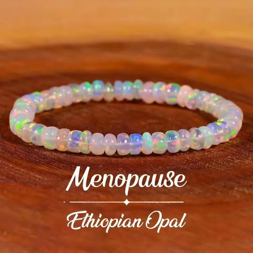 ER Natural Opal Crystal Bracelet For Women Stretchable Elastic Rope Healing Crystal Bracelet Helps Maintain Emotional Balanc