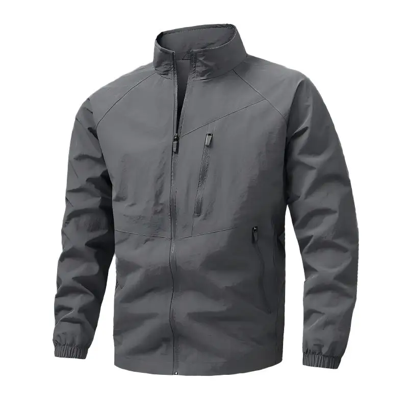 Spring Autumn Men Waterproof Cargo Multi Pocket Jacket Man Sports Outdoor Tactical Zip Coat Male Run Casual High Quality Jackets
