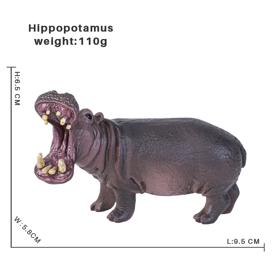 Solide Simulation Wild Zoo Tier Schimpansen Giraffe Zebra Modell Action-figuren Bär Nilpferd Nashorn Figuren Spielzeug für Kinder – Detail 5