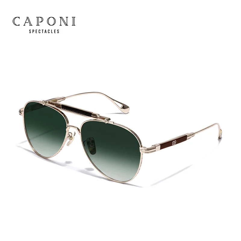 CAPONI CP7537 Pilot Sunglasses Titanium 3