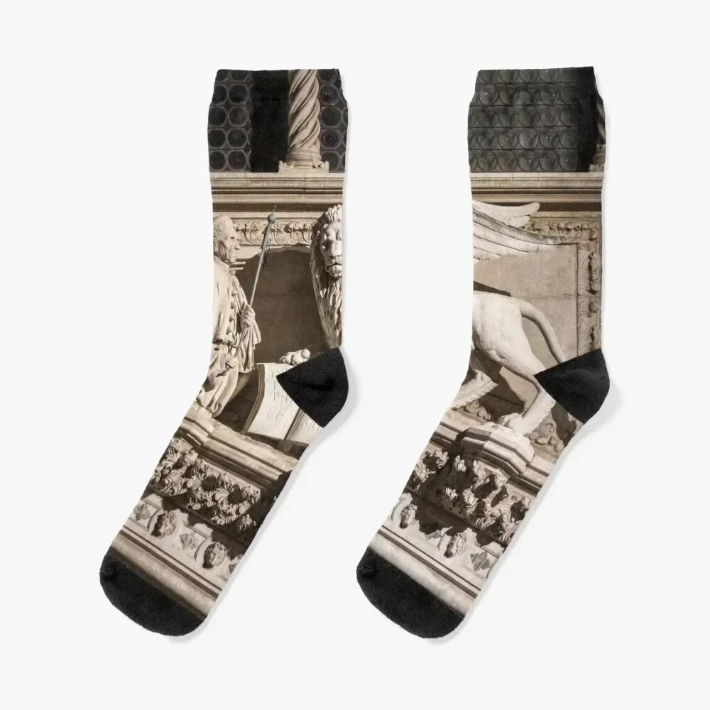 

Classic Venetian - Saint Marks Winged Lion Leone Alato di San Marco Socks luxe bright garter Socks Men Women's