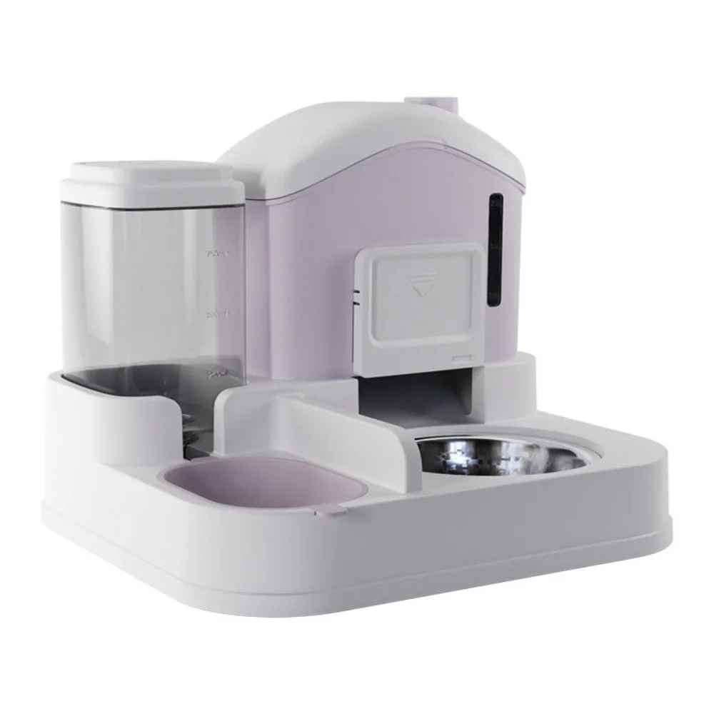 

2-In-1 Automatic Cat Water Feeder Large Capacity Spill Proof Cat Water Dispenser Dry Wet Separation Detachable