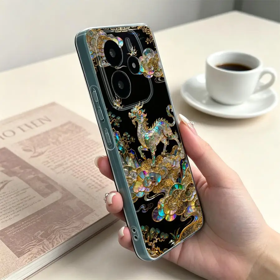 Case for Xiaomi Redmi Note 15 Note 13 14 Pro Plus 10S 9 10 14C 12S 11 12 A4 11S 13C Soft Phone Cover Lucky Phoenix view 6