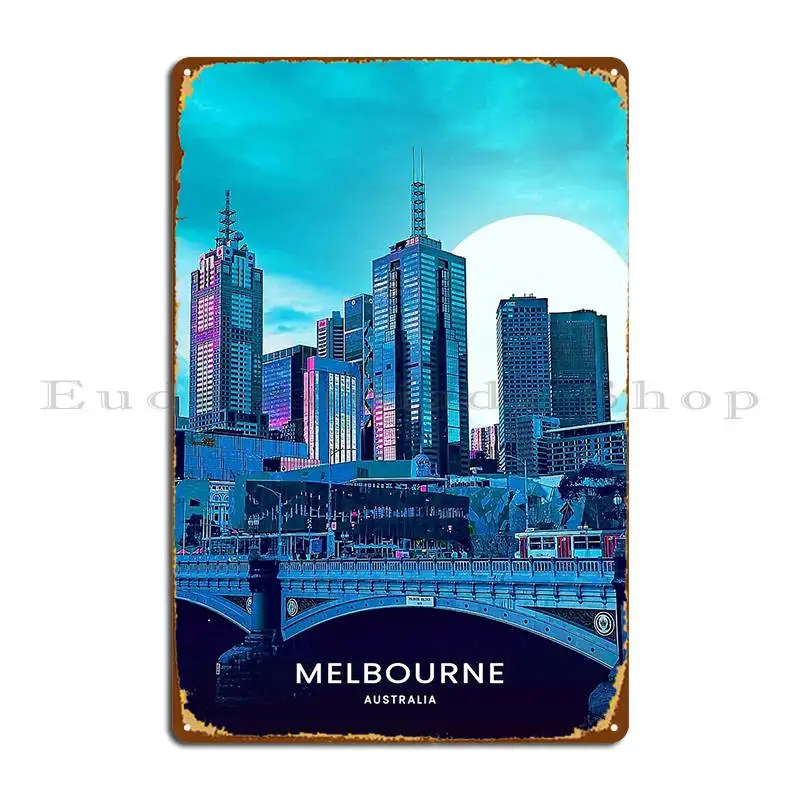 Melbourne City Metal Plaque Poster Sign Funny Design Cinema Poster Tin Sign Poster