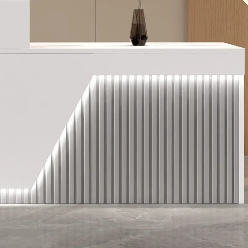 Mostradores de recepción nórdicos profesionales, escritorios de recepción modernos de lujo y belleza, muebles comerciales simples y únicos