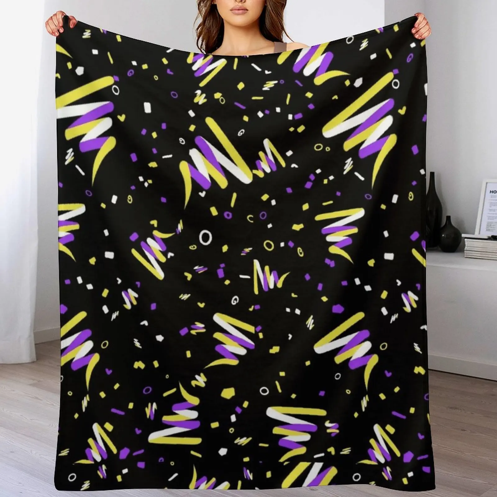 

Nonbinary Pride Arcade Carpet Throw Blanket funny gift Sofas Blankets