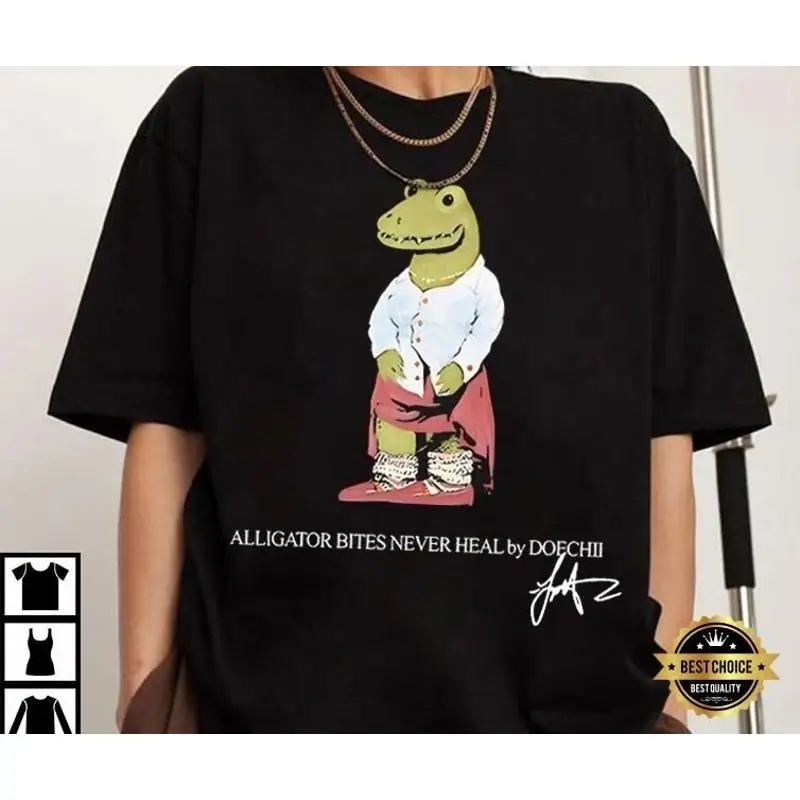 Alligator Bites Never Heal Album Doechii T Shirt Black Cotton RARE HRN63
