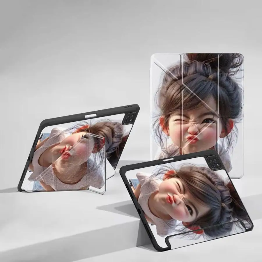 Tablet Case For iPad Mini 6 7 Pro 11 10 9 8 7 th 12.9inch Pro 2025 Air 4 5 M3 M2 M4 11inch Holder Cover Playful Grimace Girl