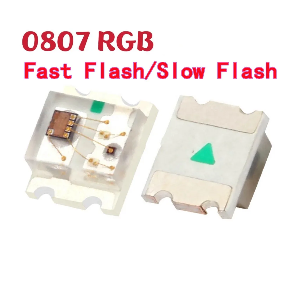 20-100PCS 0807 RGB Fast Flash/Slow Flash Full Color Self-Flashing with Built-in IC SMD LED Colorful Bead Instant Self-Flashing