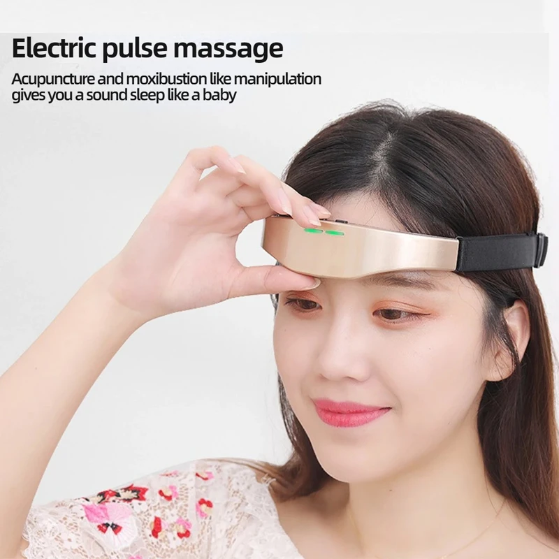 

Smart Electric Head Massager Sleep Monitor Insomnia Migraine Relief Massage Release with Stress Sleep Therapy Device Sleep Mask