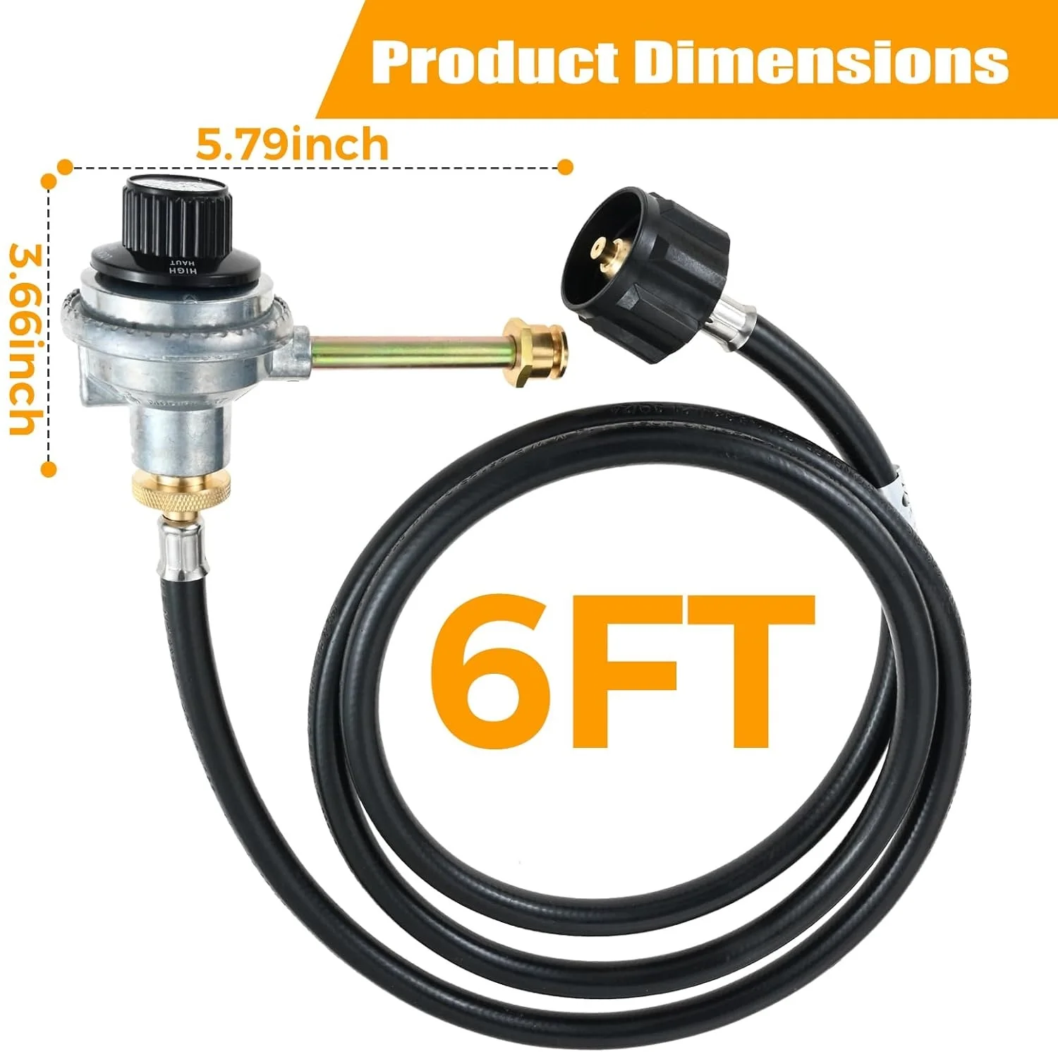 29102349 Regulator Control Valve 6FT Propane Hose Adapter for Convert Char-Broil Grill2Go X200 Liquid Propane Gas Grill 1lb-20lb