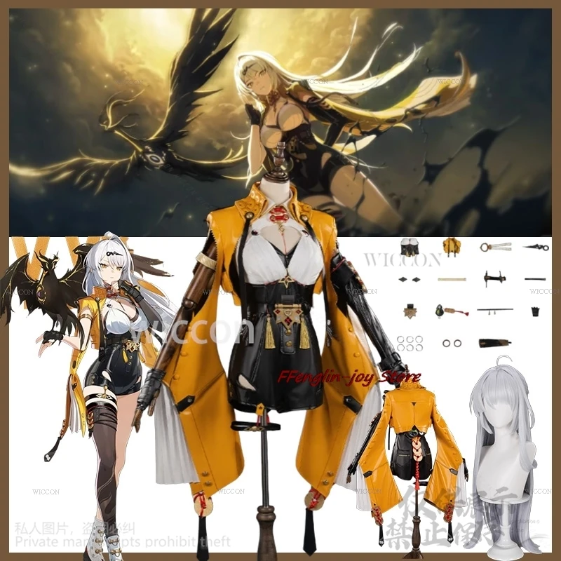 

Game Zenless Zone Zero Cosplay Yixuan Anime Costume Sexy Jumpsuit Chinese Styles Coat Uniform Yellow Coat Wigs Props Customized